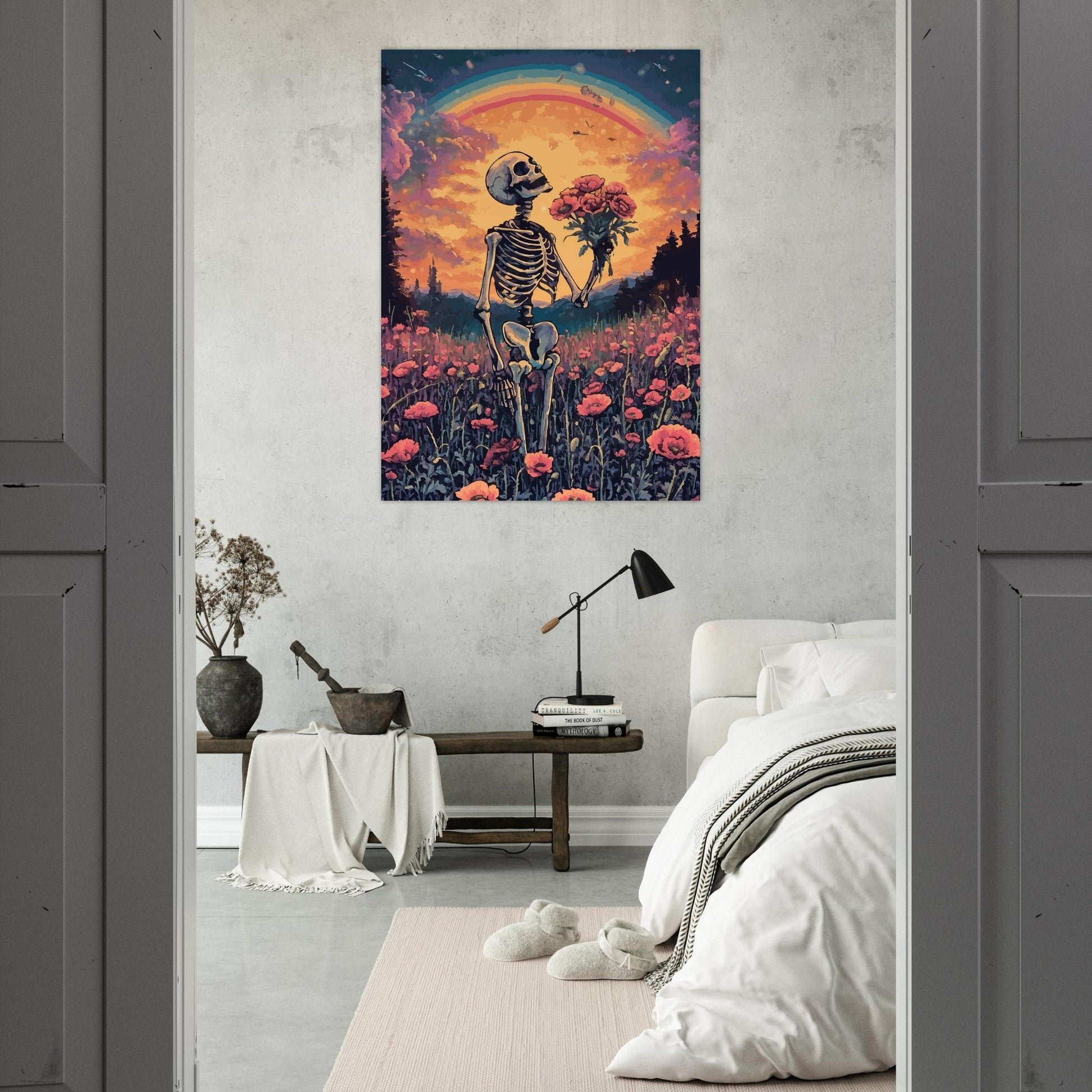 Skeleton in love poster - Sillystroke