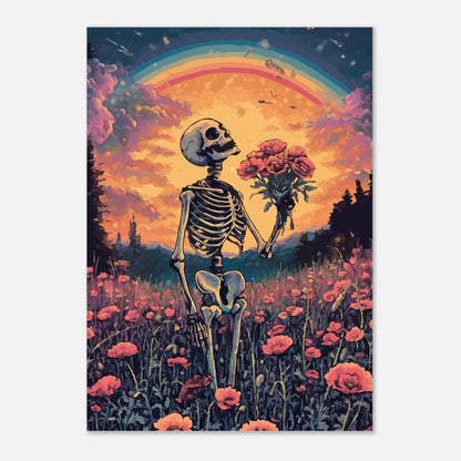 Skeleton in love poster - Sillystroke
