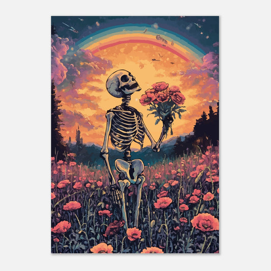 Skeleton in love poster - Sillystroke