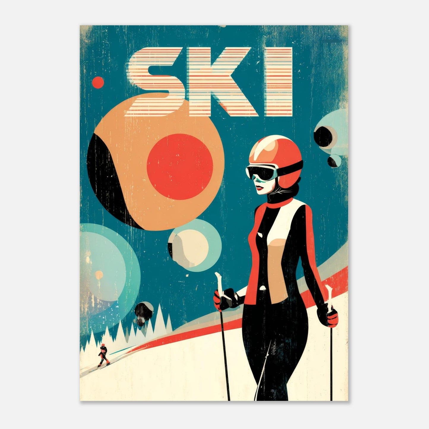 Ski the Future Retro Poster - Sillystroke