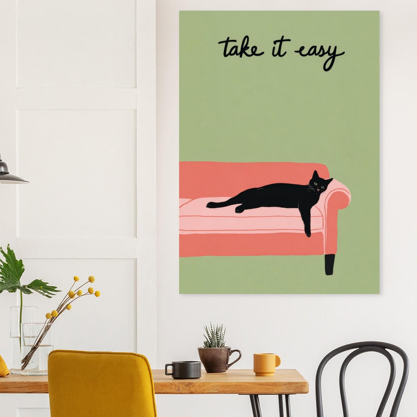 Sleeping Cat - Take It Easy poster - Sillystroke
