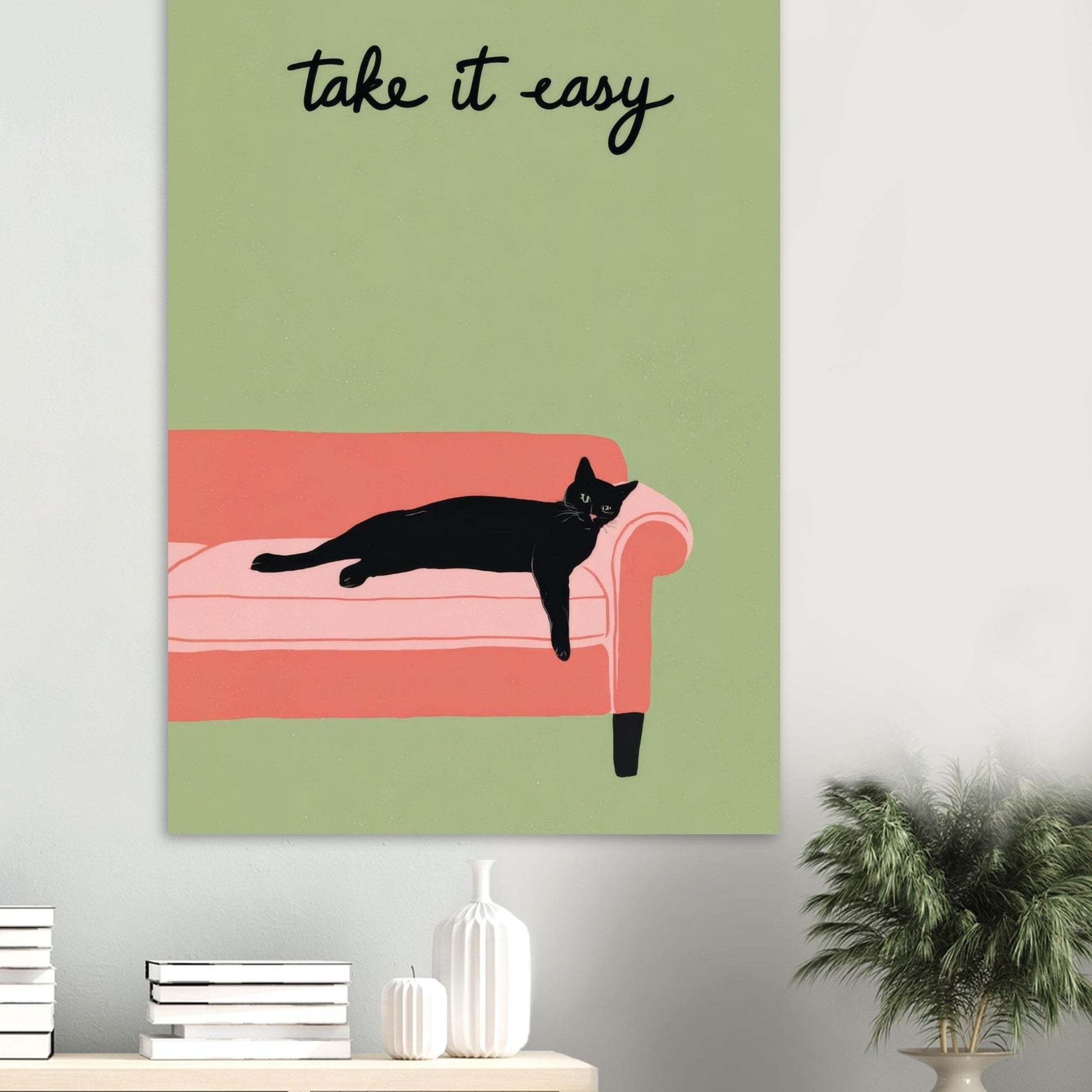 Sleeping Cat - Take It Easy poster - Sillystroke