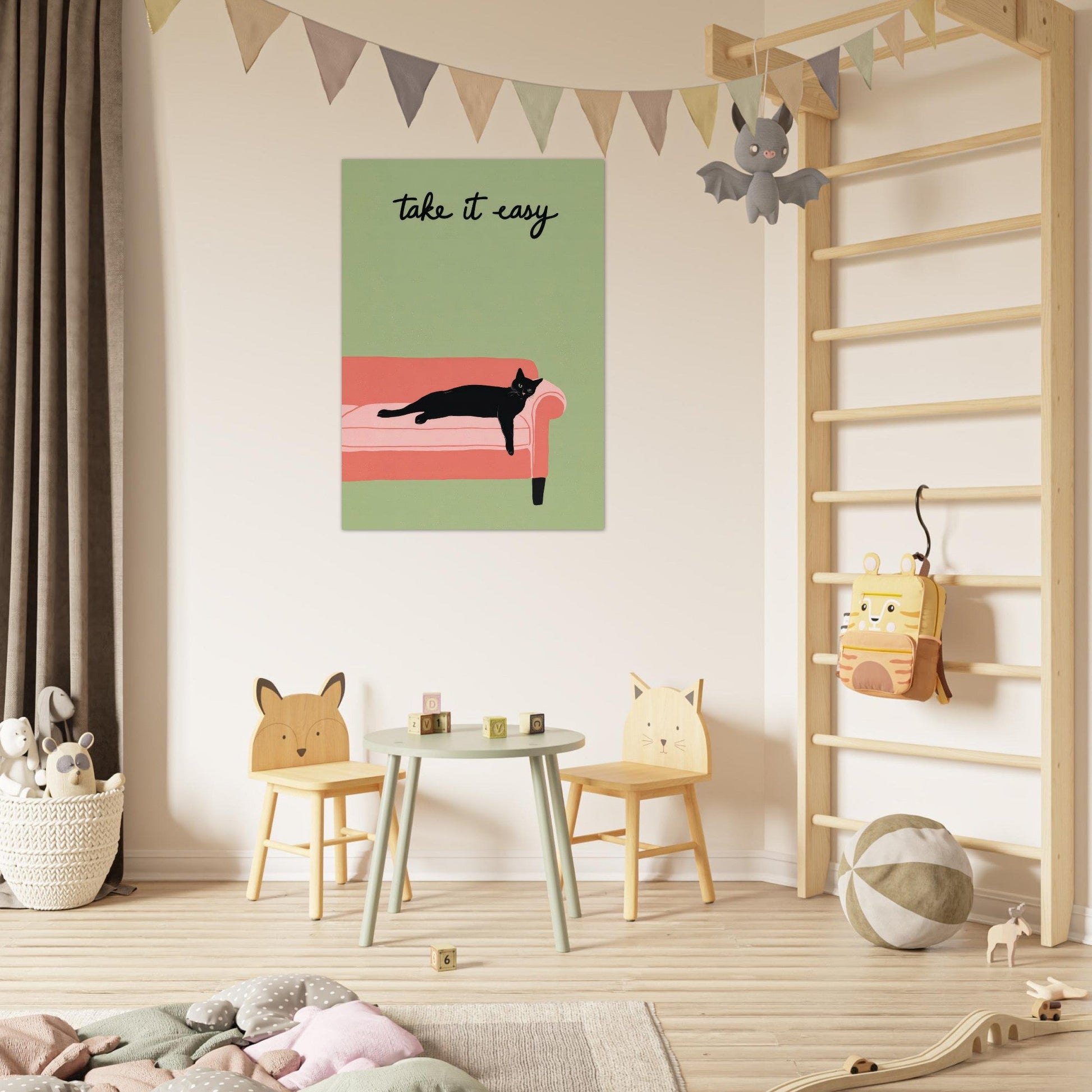Sleeping Cat - Take It Easy poster - Sillystroke