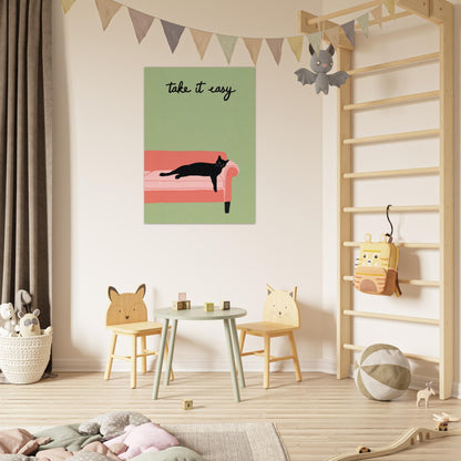 Sleeping Cat - Take It Easy poster - Sillystroke