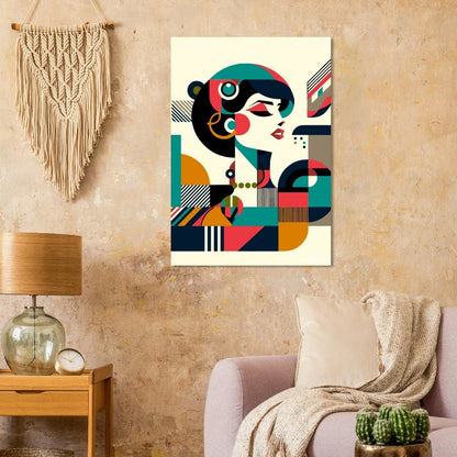 Stylized geometric woman poster - Sillystroke