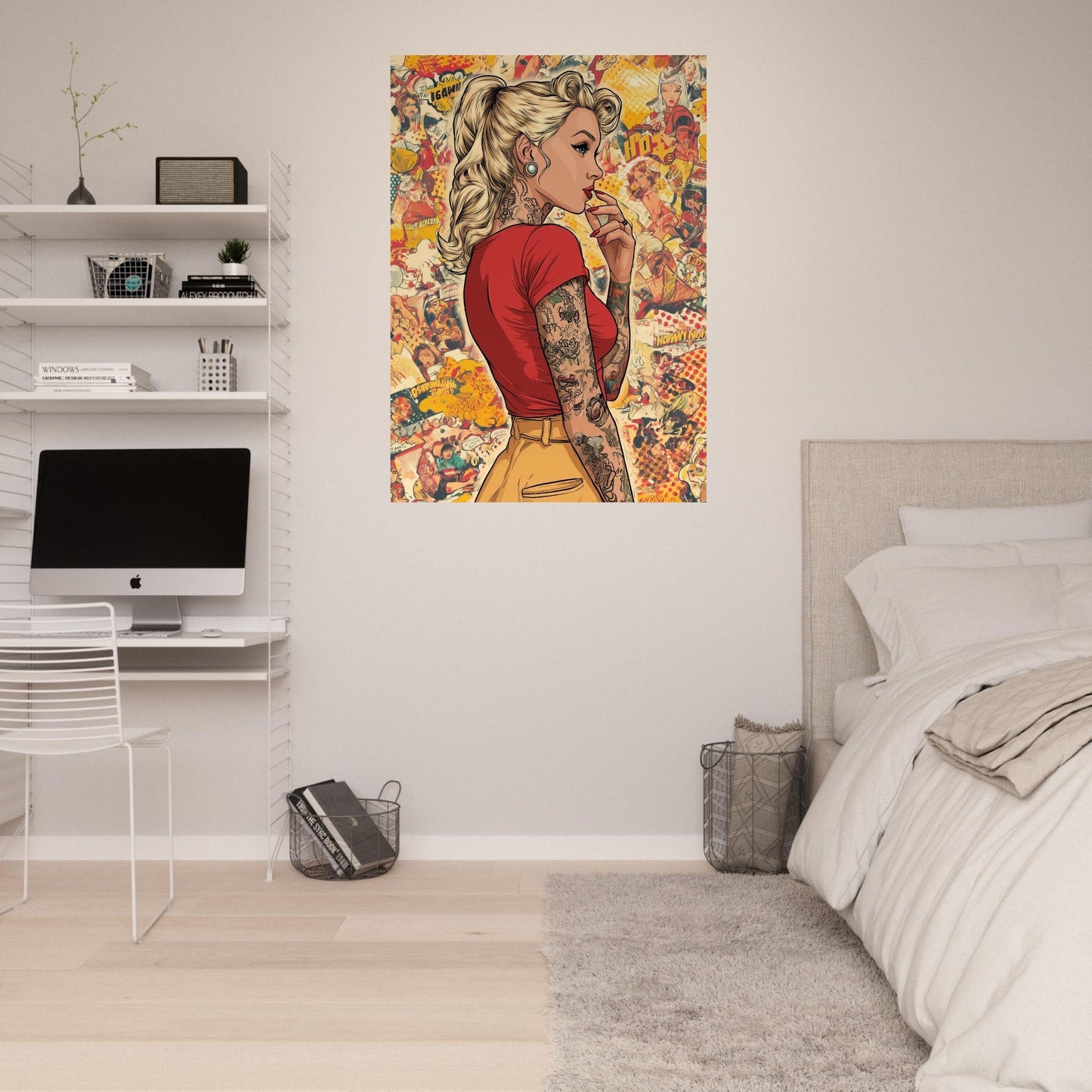 Tattooed Girl Comic Pop Art Poster - Sillystroke