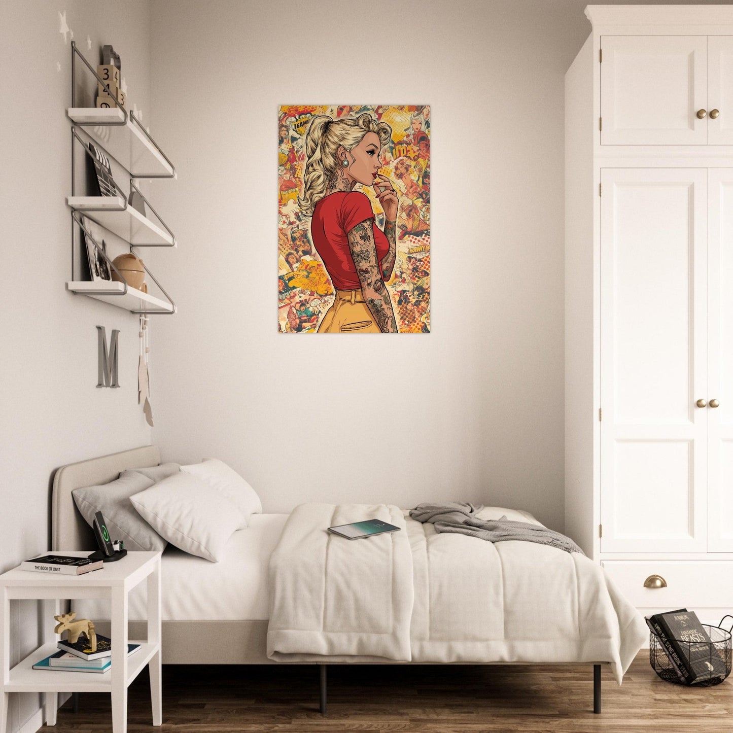 Tattooed Girl Comic Pop Art Poster - Sillystroke