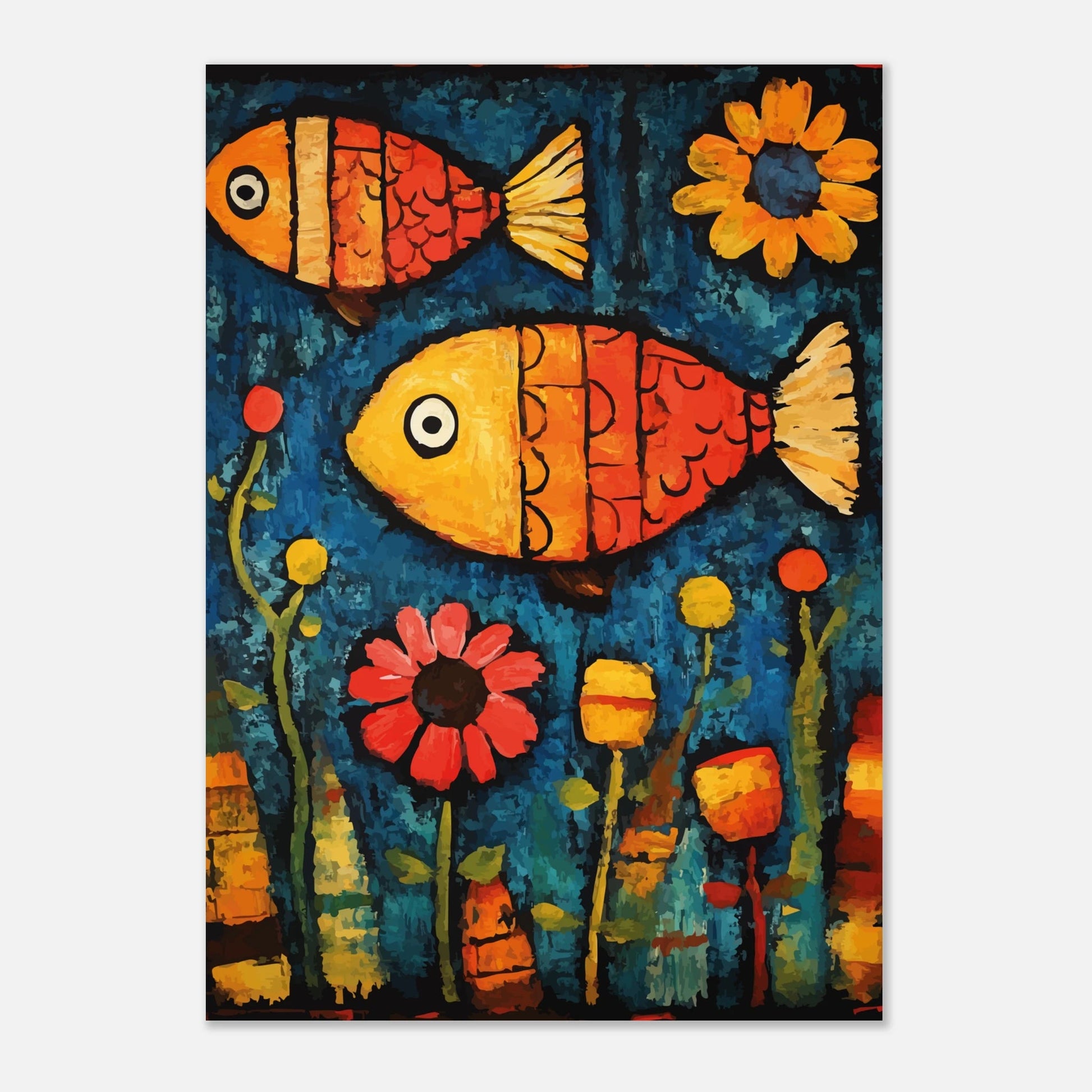 Vibrant fish illustration poster - Sillystroke