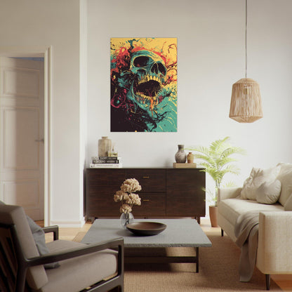 Vibrant skull art poster - Sillystroke