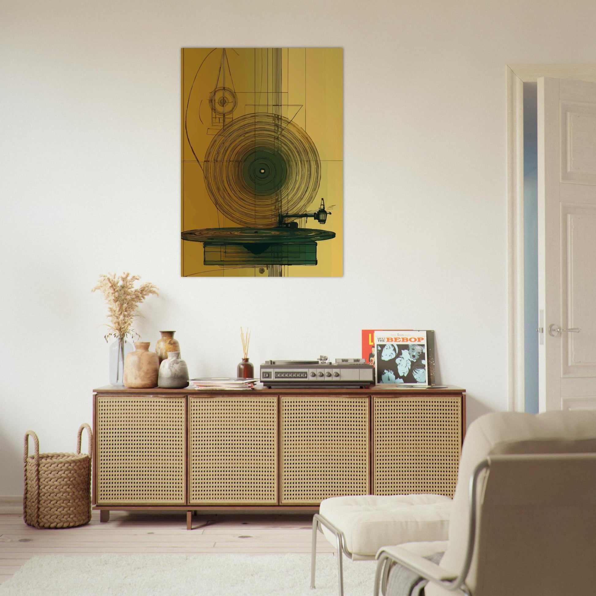 Vintage vinyl player poster - Sillystroke