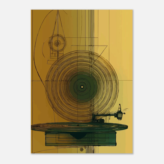 Vintage vinyl player poster - Sillystroke