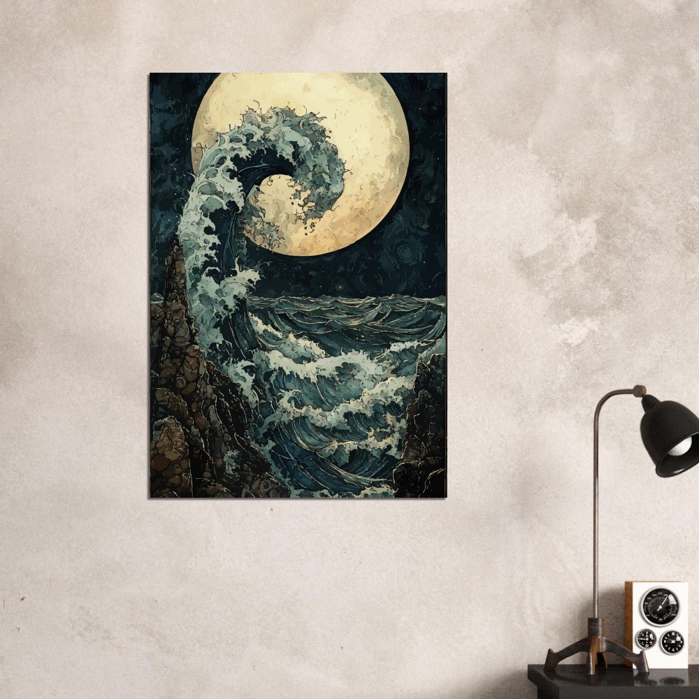 Wave crashing on rocks poster - Sillystroke