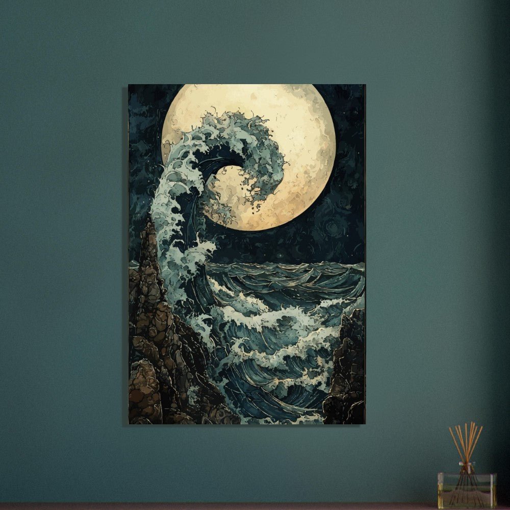 Wave crashing on rocks poster - Sillystroke