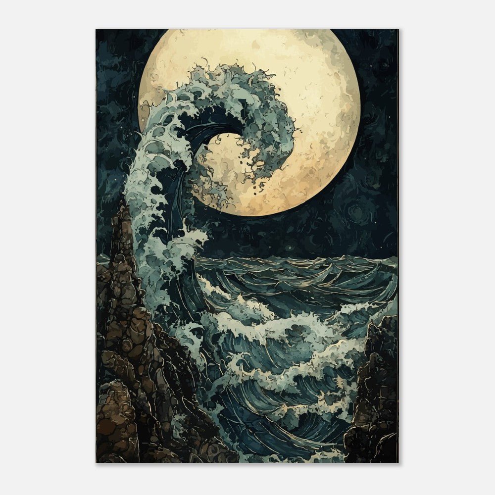 Wave crashing on rocks poster - Sillystroke