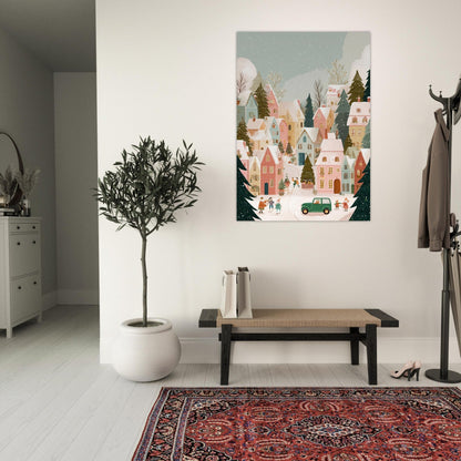 Whimsical Christmas Village Poster - Sillystroke