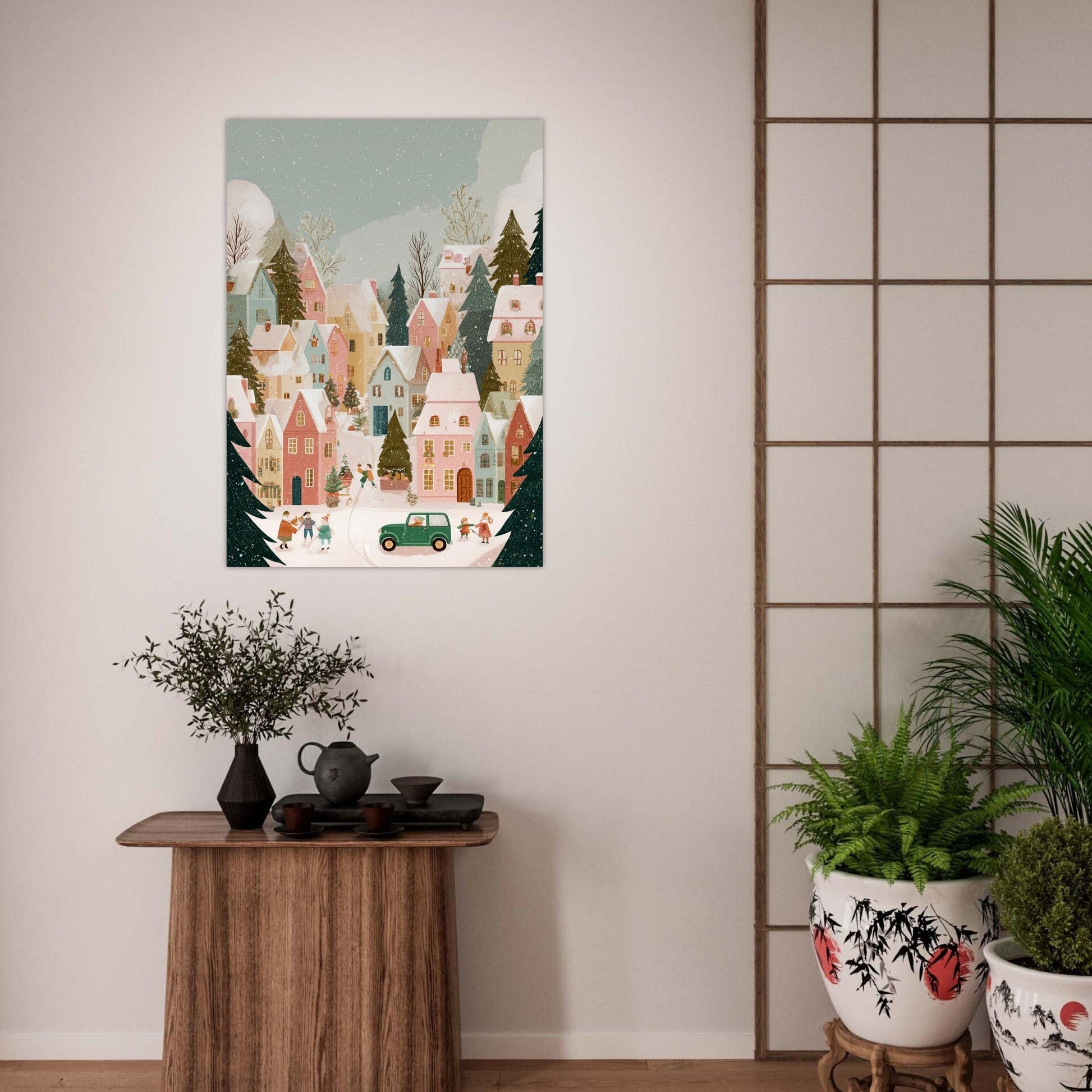 Whimsical Christmas Village Poster - Sillystroke