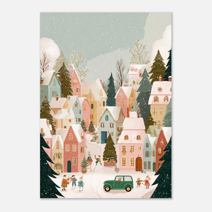 Whimsical Christmas Village Poster - Sillystroke