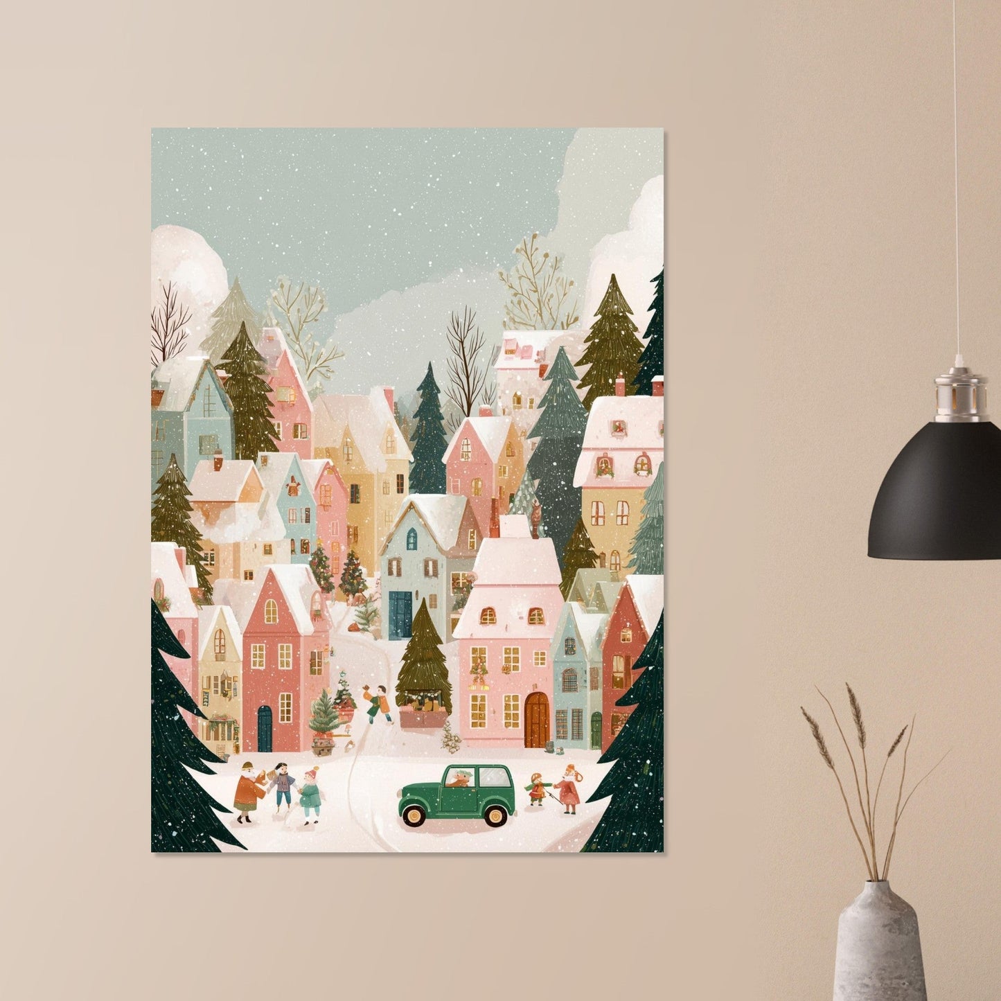 Whimsical Christmas Village Poster - Sillystroke