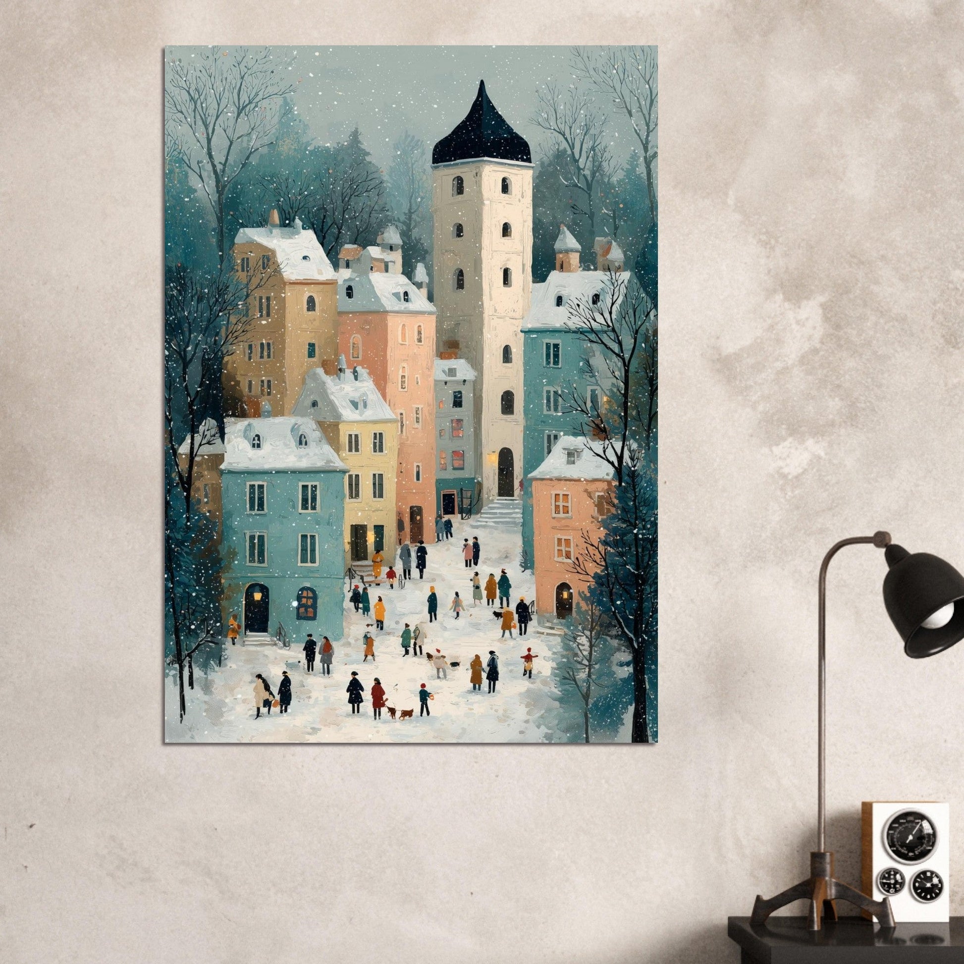 Whimsical Winter Scene Poster - Sillystroke