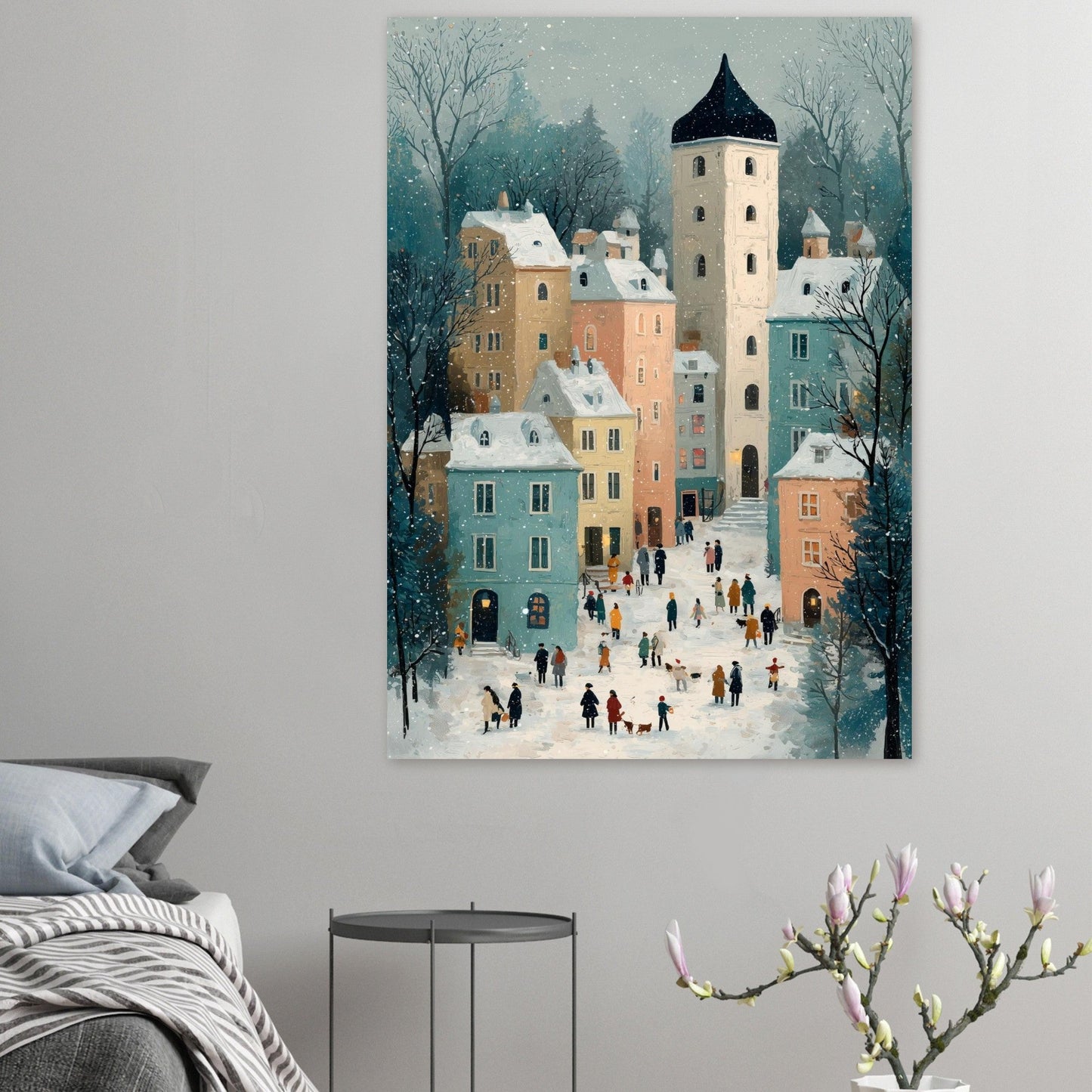 Whimsical Winter Scene Poster - Sillystroke