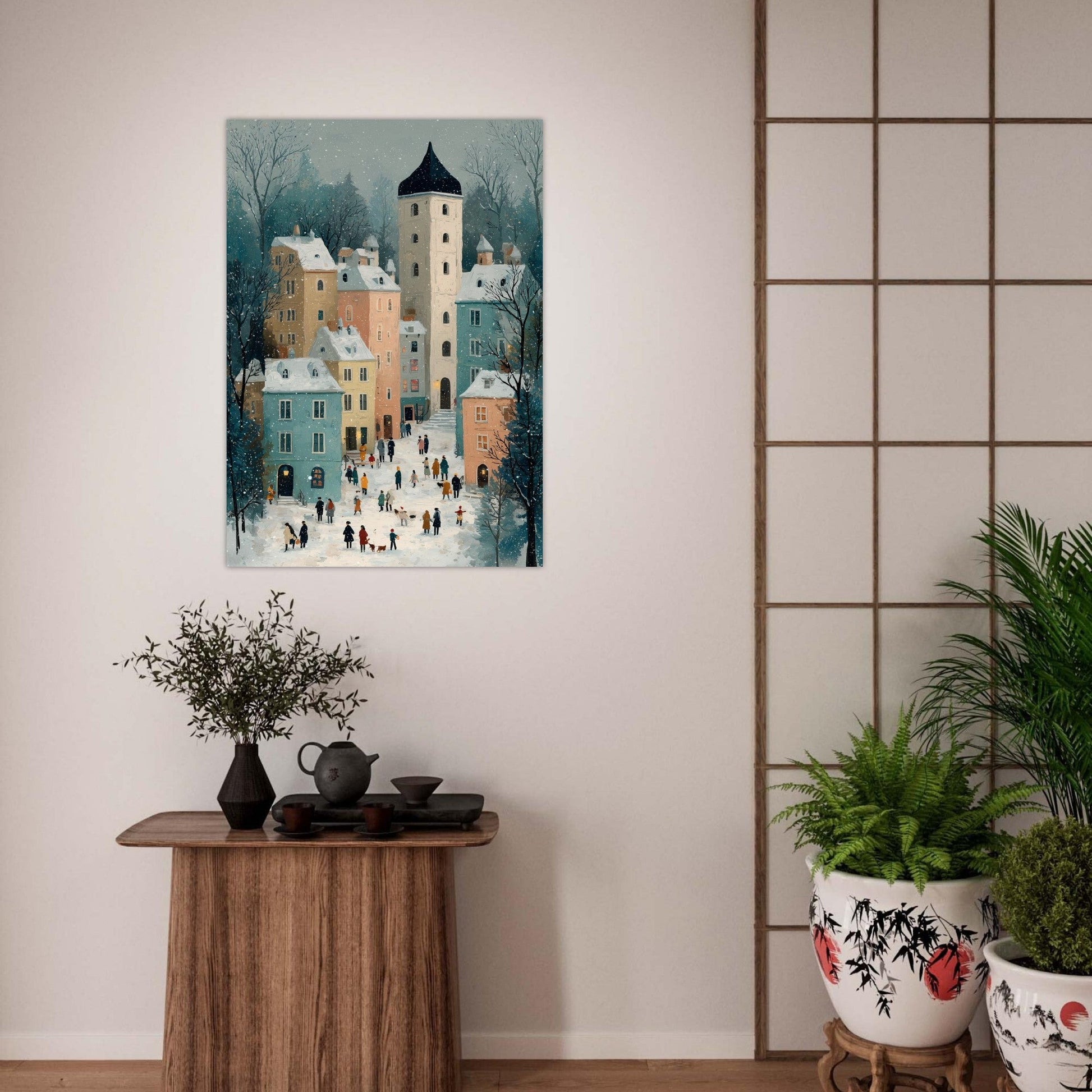 Whimsical Winter Scene Poster - Sillystroke