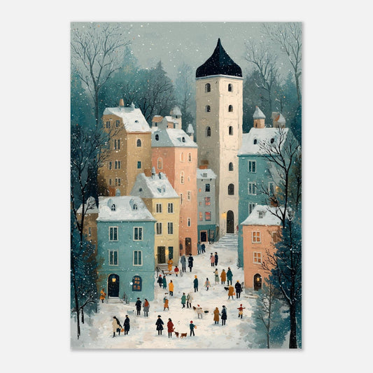 Whimsical Winter Scene Poster - Sillystroke