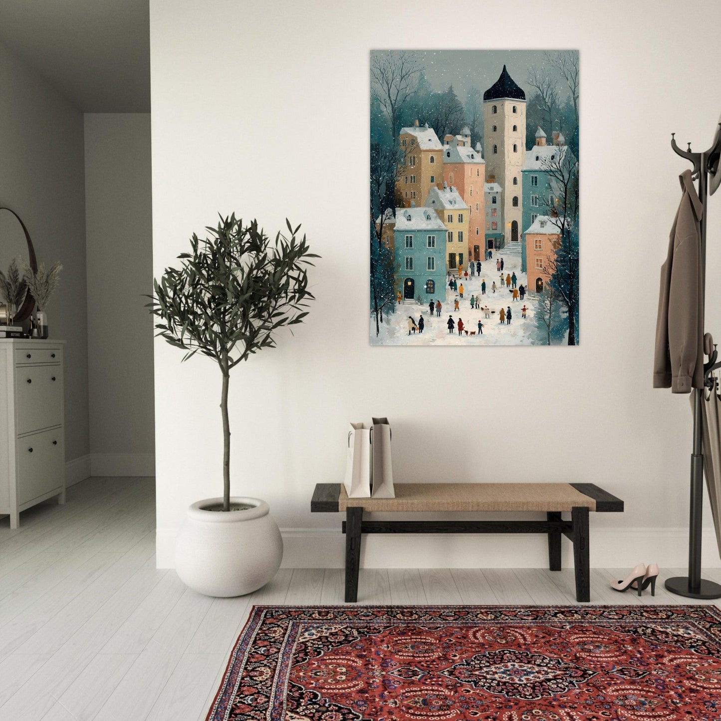 Whimsical Winter Scene Poster - Sillystroke